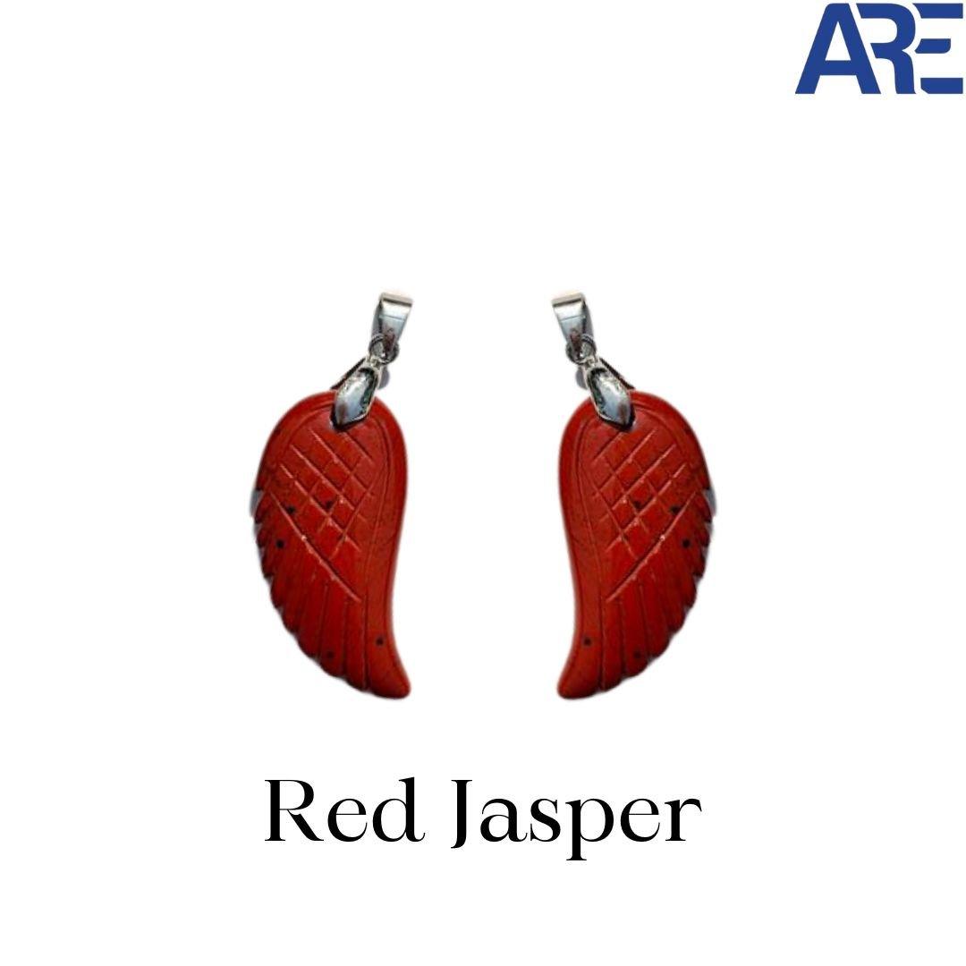 Red Jasper Wing Pendant - AEORA ROCKS INDIA - Healing Crystals superstore