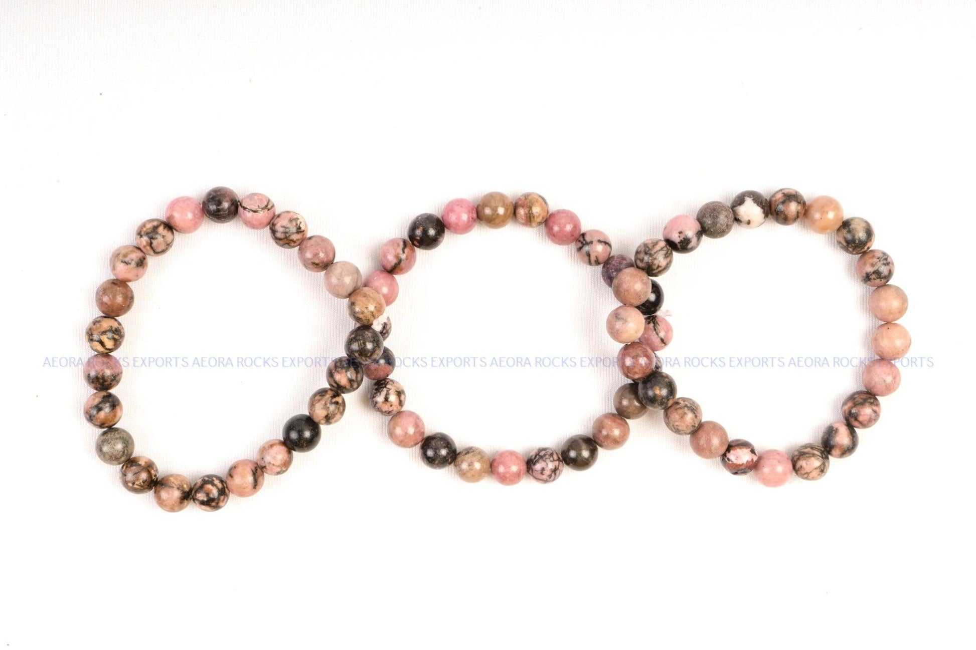 Rhodonite Bead Bracelet in India - Aeora Rocks - AEORA ROCKS INDIA - Healing Crystals superstore