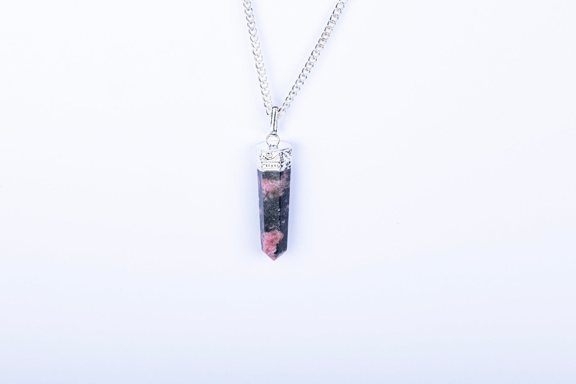 Rhodonite Single Point Pendant - AEORA ROCKS INDIA - Healing Crystals superstore