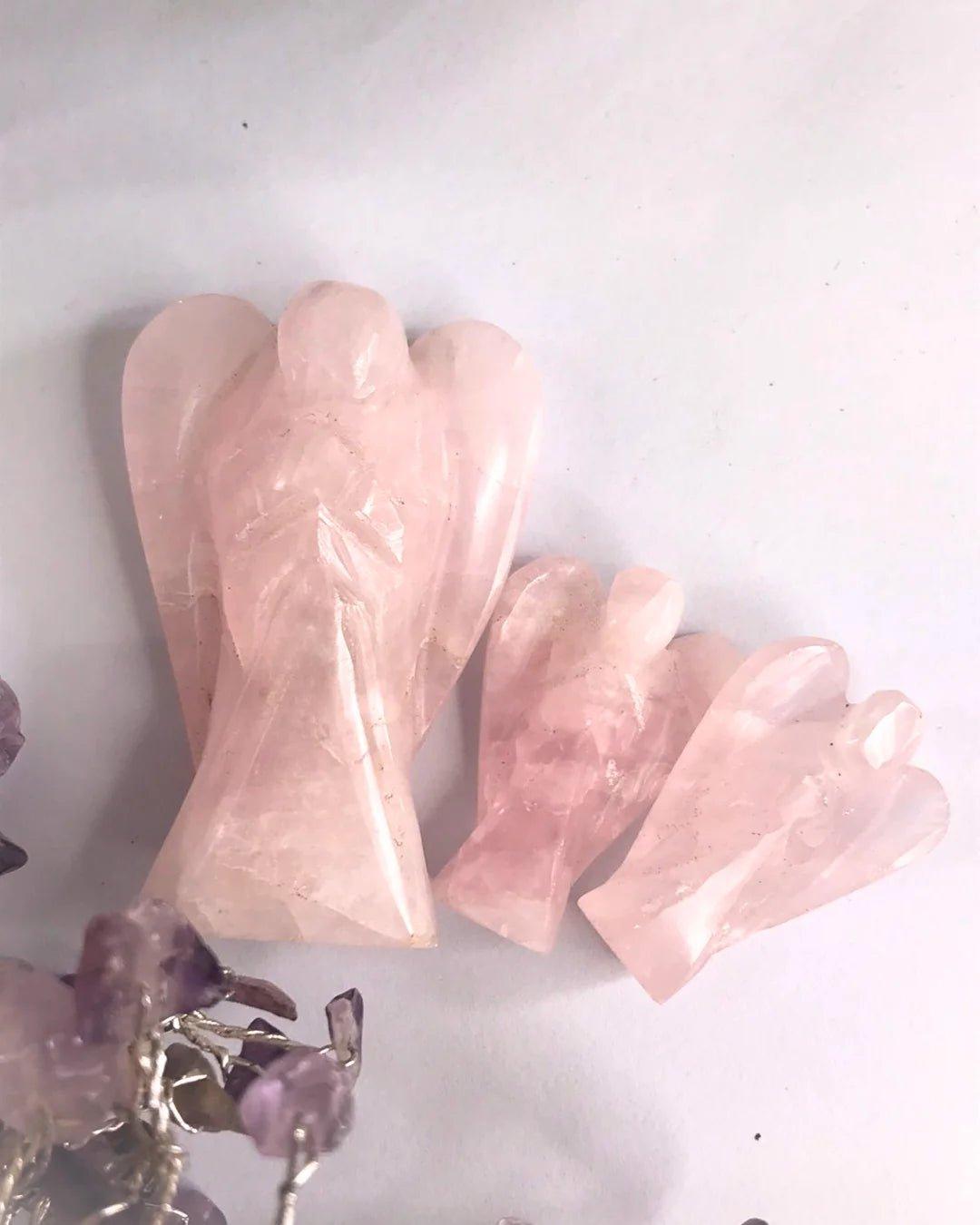 Rose Quartz Angel in india - Aeora Rocks - AEORA ROCKS INDIA - Healing Crystals superstore