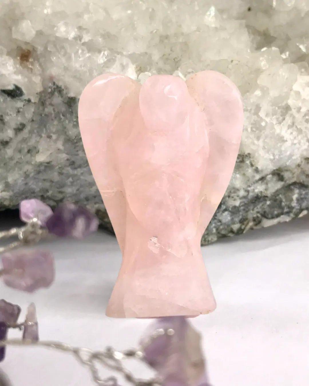 Rose Quartz Angel in india - Aeora Rocks - AEORA ROCKS INDIA - Healing Crystals superstore