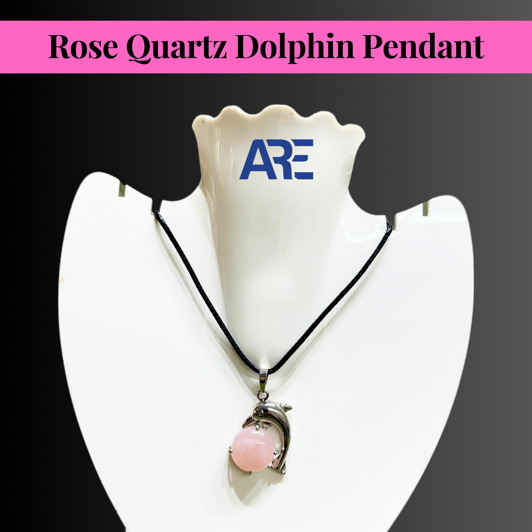Rose Quartz Dolphin Pendant - AEORA ROCKS INDIA - Healing Crystals superstore