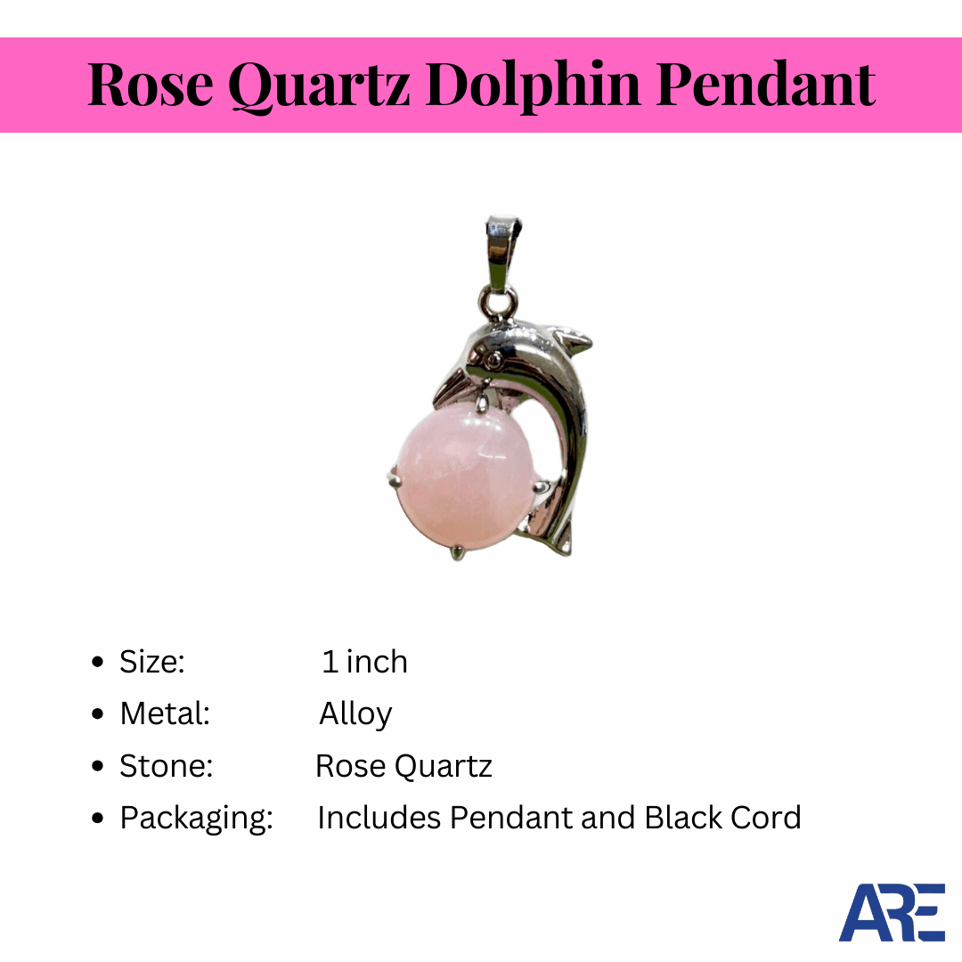 Rose Quartz Dolphin Pendant - AEORA ROCKS INDIA - Healing Crystals superstore