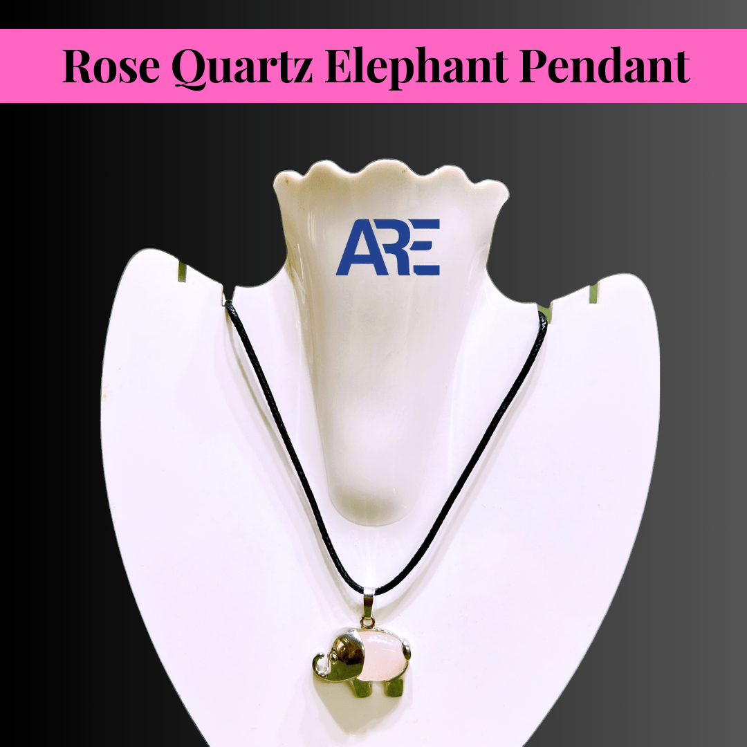 Rose Quartz Elephant Pendant - AEORA ROCKS INDIA - Healing Crystals superstore