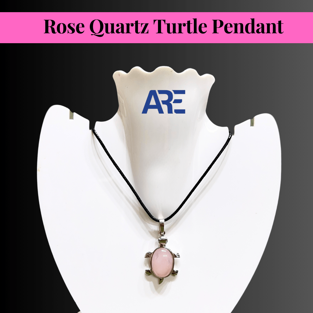 Rose Quartz Turtle Pendant - AEORA ROCKS INDIA - Healing Crystals superstore
