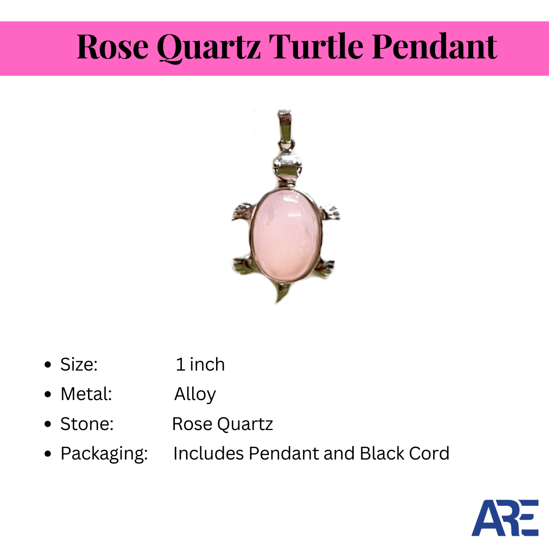 Rose Quartz Turtle Pendant - AEORA ROCKS INDIA - Healing Crystals superstore