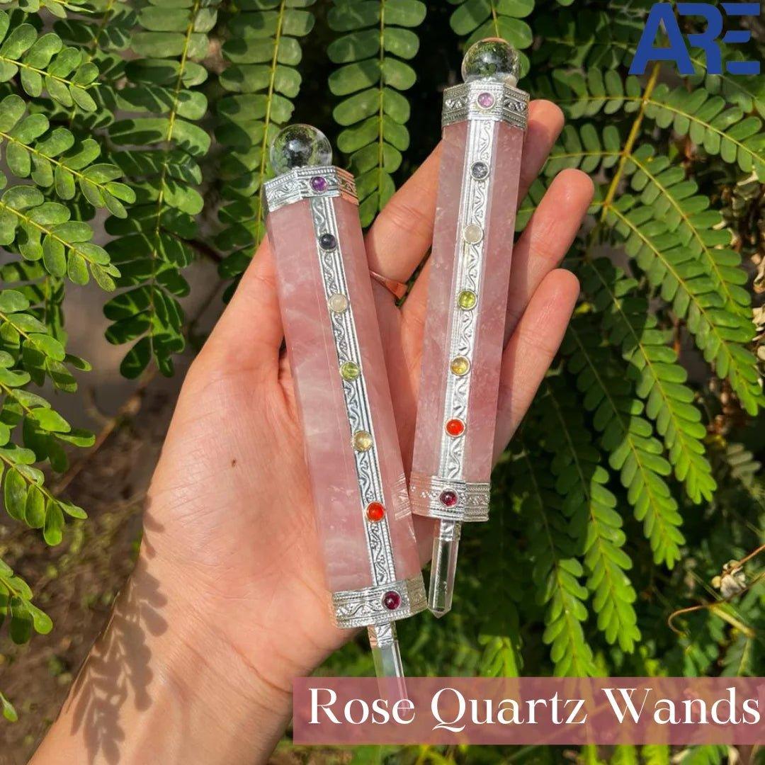 Rose Quartz Wand in India - Aeora Rocks - AEORA ROCKS INDIA - Healing Crystals superstore