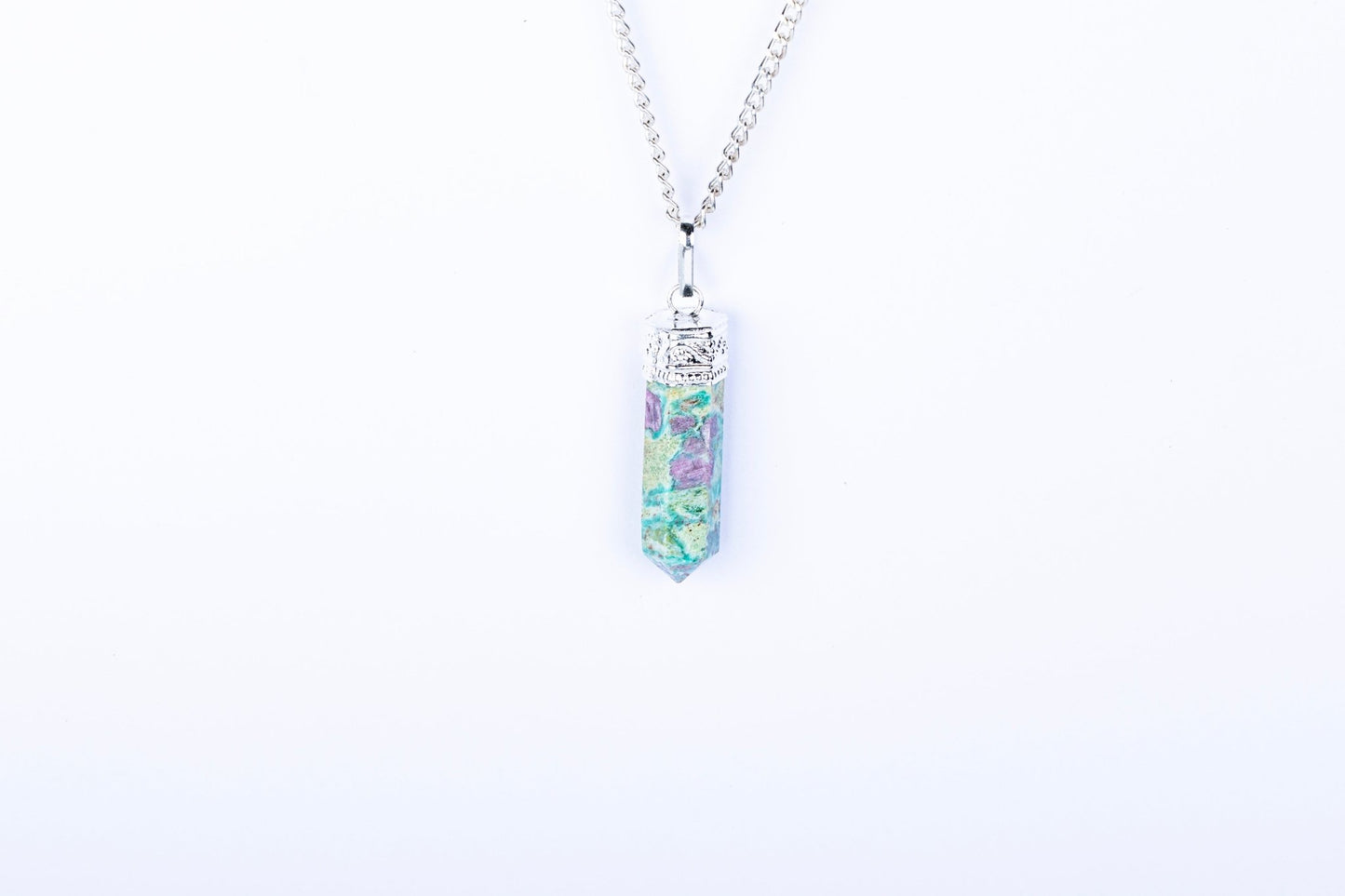Ruby Fuchsite Single Point Pendant - AEORA ROCKS INDIA - Healing Crystals superstore