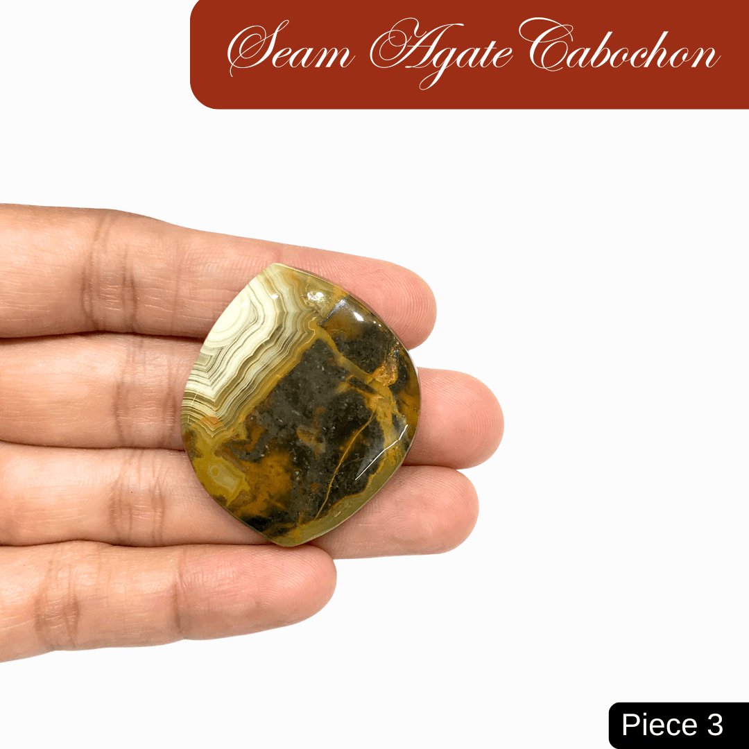 Seam Agate Cabochons - AEORA ROCKS INDIA - Healing Crystals superstore