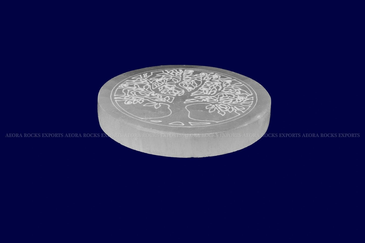 Selenite Tree Design Charging Plate - AEORA ROCKS INDIA - Healing Crystals superstore