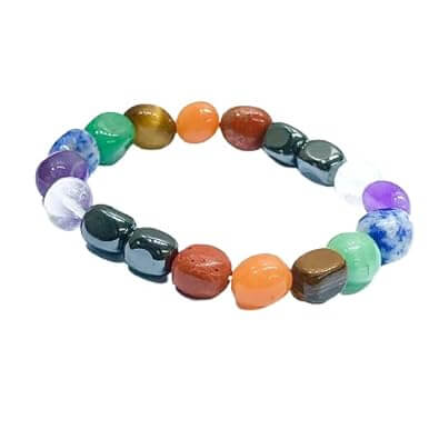 Seven Chakra Tumbled Bracelet in India - AEORA ROCKS INDIA - Healing Crystals superstore