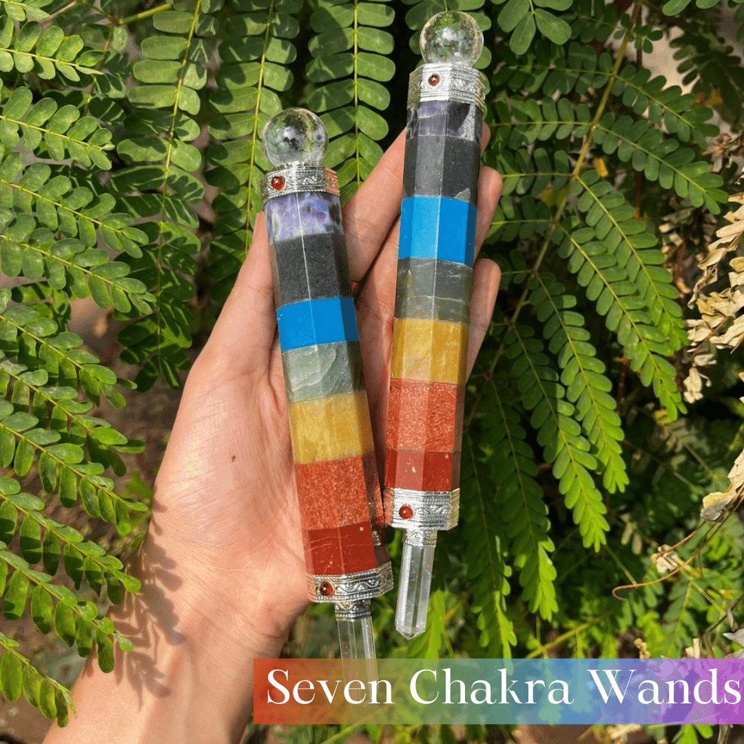Seven Chakra Wand - AEORA ROCKS INDIA - Healing Crystals superstore