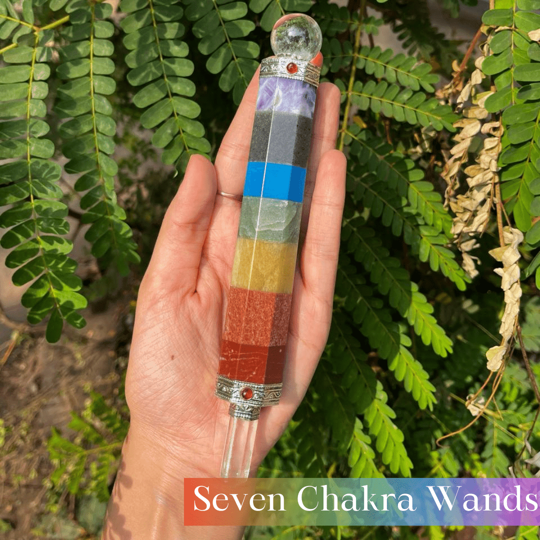 Seven Chakra Wand - AEORA ROCKS INDIA - Healing Crystals superstore