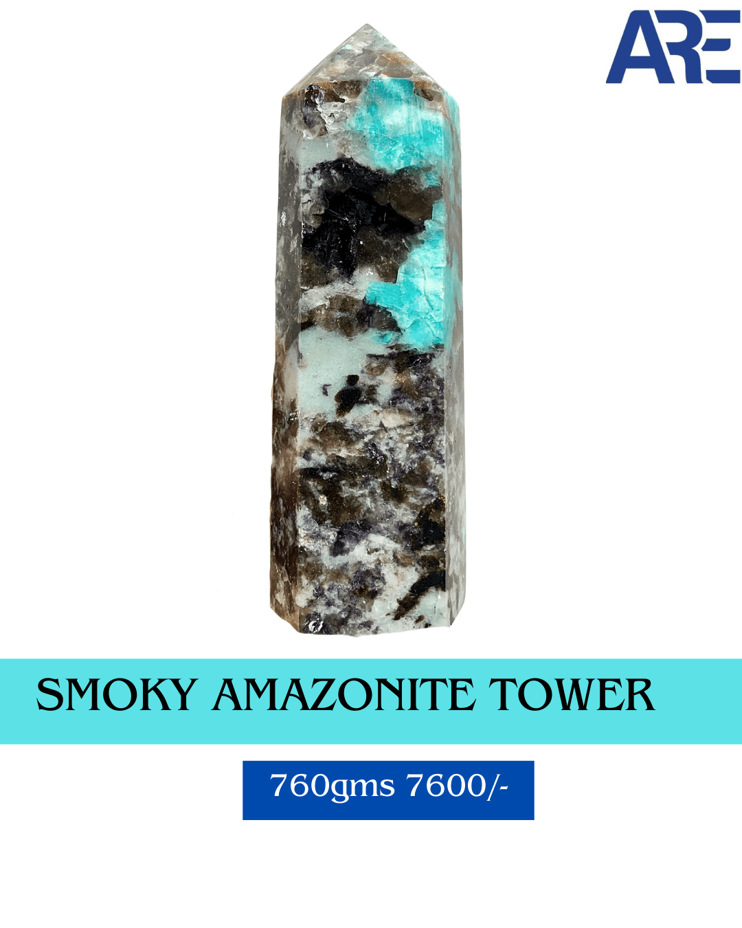 Smoky Amazonite Tower - AEORA ROCKS INDIA - Healing Crystals superstore