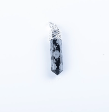 Snowflake Obsidian Single Point Pendant - AEORA ROCKS INDIA - Healing Crystals superstore