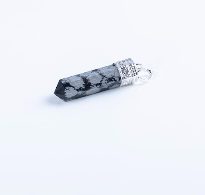 Snowflake Obsidian Single Point Pendant - AEORA ROCKS INDIA - Healing Crystals superstore
