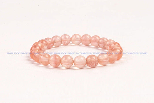 Strawberry Quartz Bead Bracelet in India - Aeora Rocks - AEORA ROCKS INDIA - Healing Crystals superstore