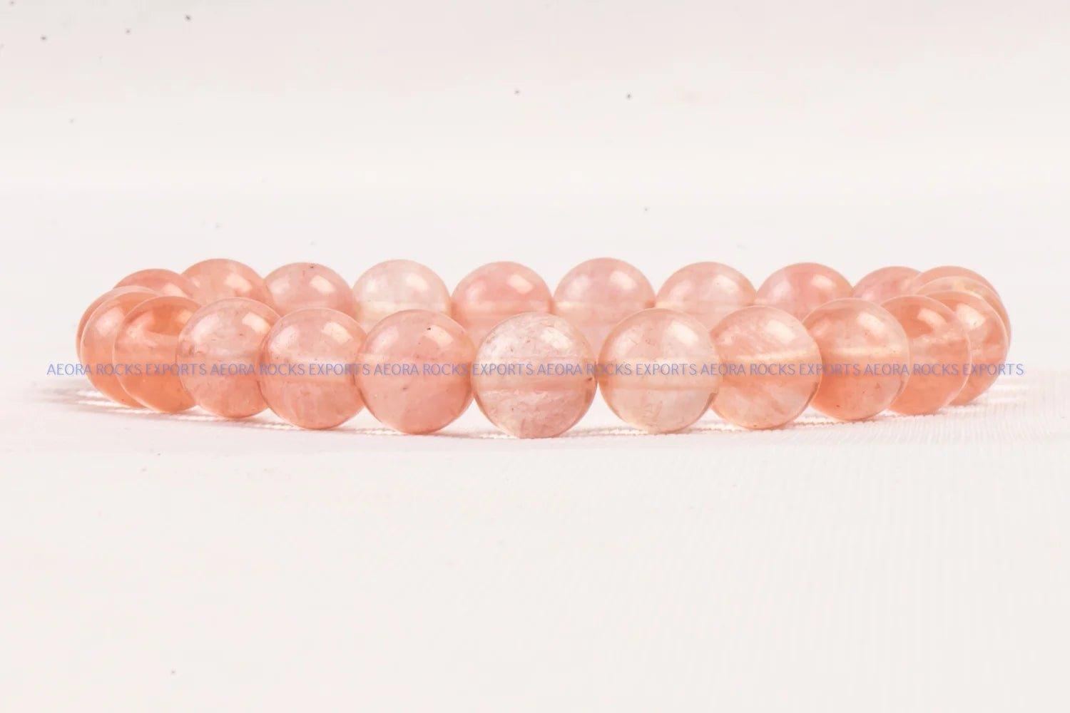 Strawberry Quartz Bead Bracelet in India - Aeora Rocks - AEORA ROCKS INDIA - Healing Crystals superstore
