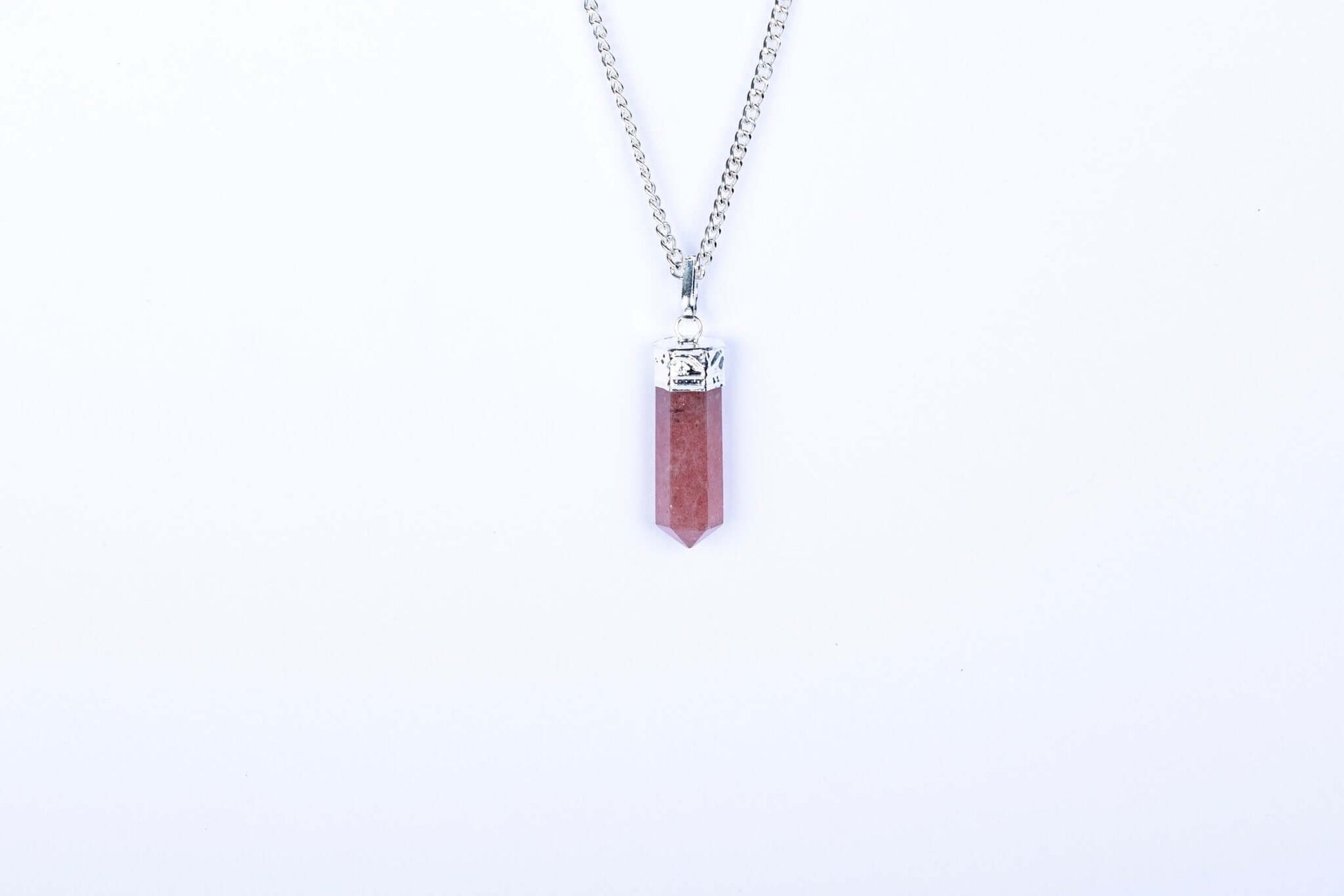 Strawberry Quartz Single Point Pendant - AEORA ROCKS INDIA - Healing Crystals superstore