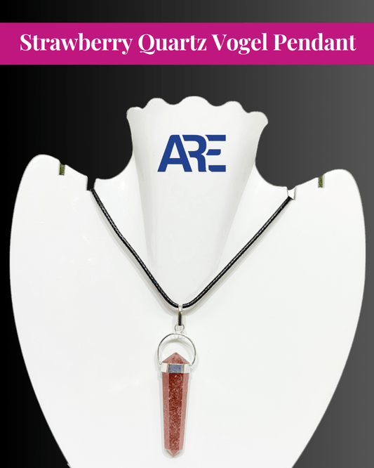 Strawberry Quartz Vogel Pendant - AEORA ROCKS INDIA - Healing Crystals superstore