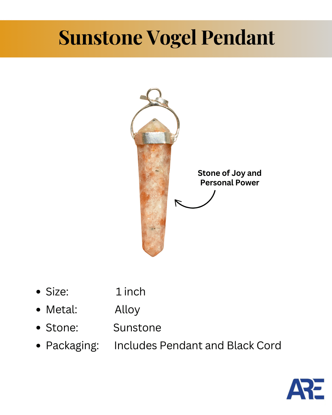 Sunstone Vogel Pendant - AEORA ROCKS INDIA - Healing Crystals superstore
