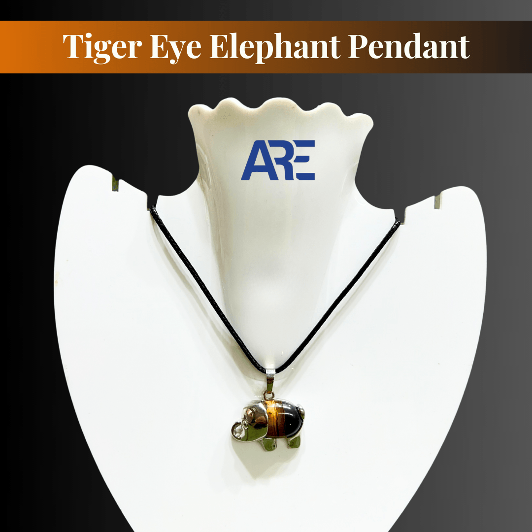Tiger Eye Elephant Pendant - AEORA ROCKS INDIA - Healing Crystals superstore