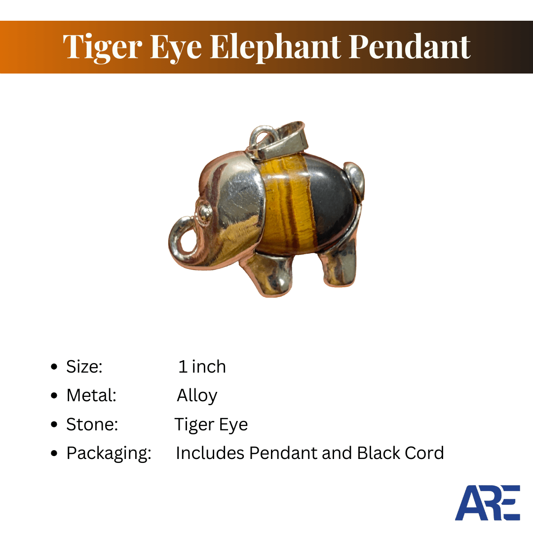 Tiger Eye Elephant Pendant - AEORA ROCKS INDIA - Healing Crystals superstore
