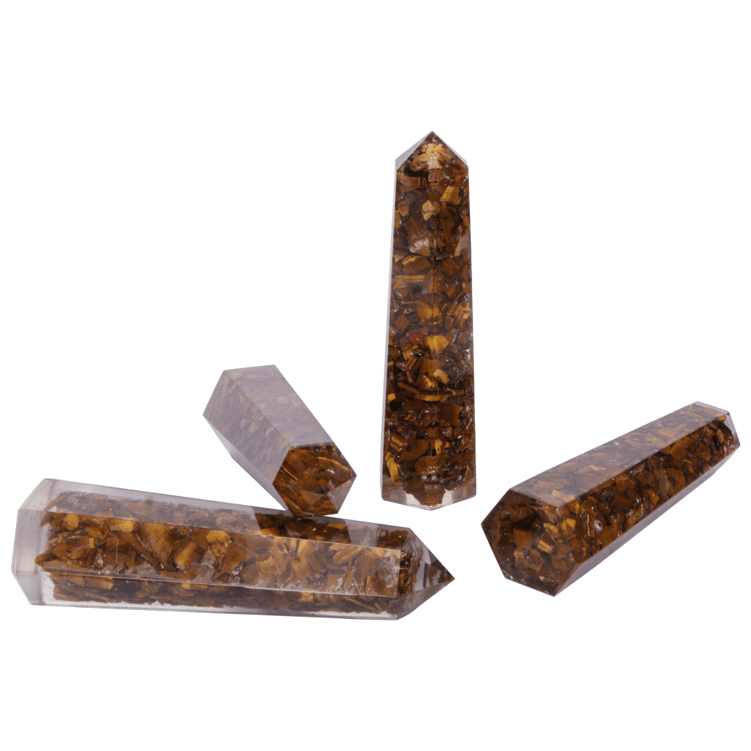 Tiger Eye Orgonite Tower - AEORA ROCKS INDIA - Healing Crystals superstore