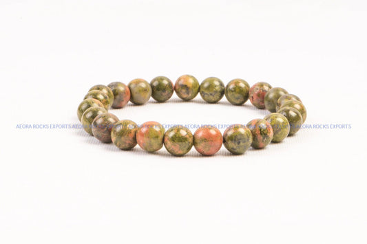 Unakite Bead Bracelet 8mm in India - Aeora Rocks - AEORA ROCKS INDIA - Healing Crystals superstore