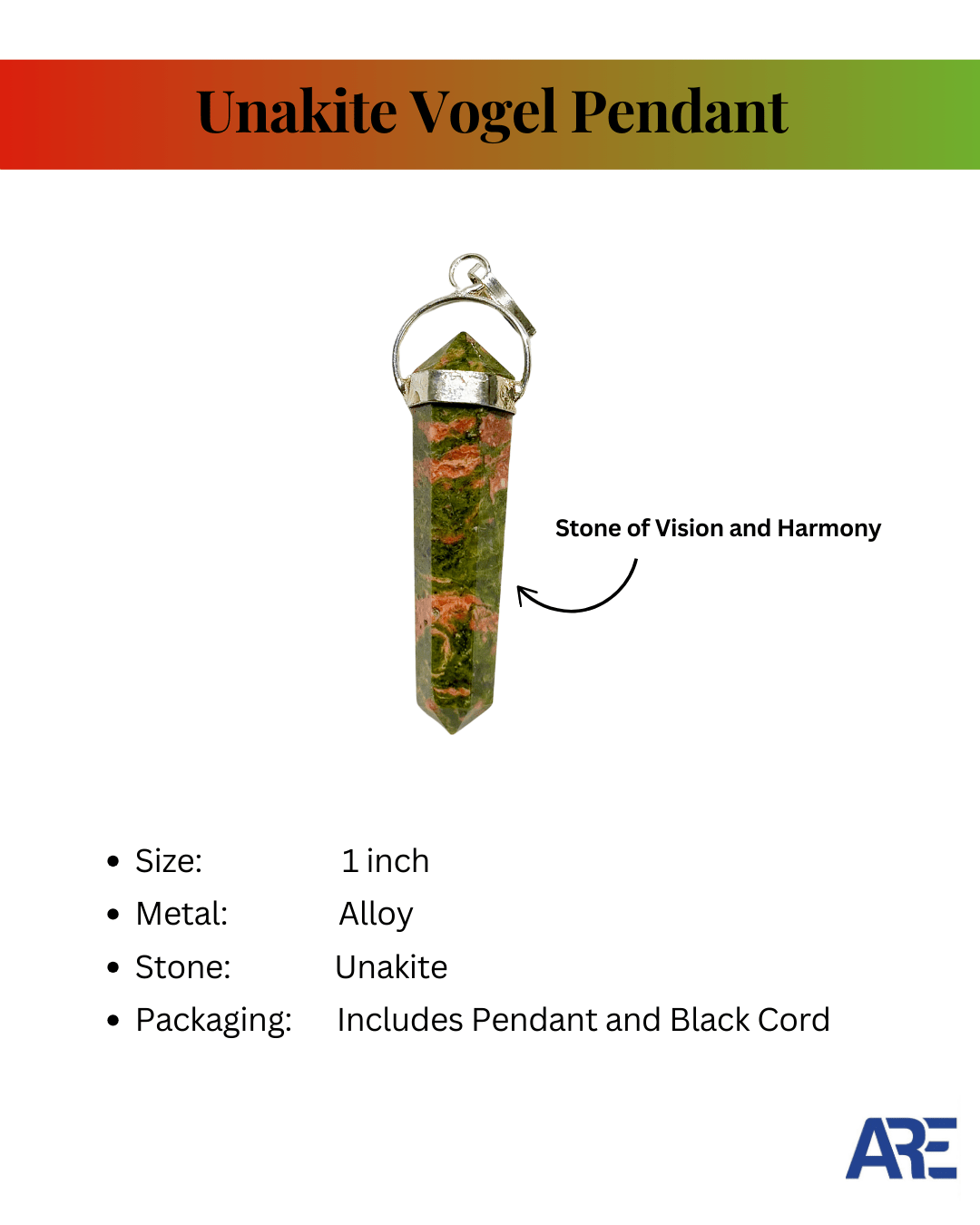 Unakite Vogel Pendant - AEORA ROCKS INDIA - Healing Crystals superstore