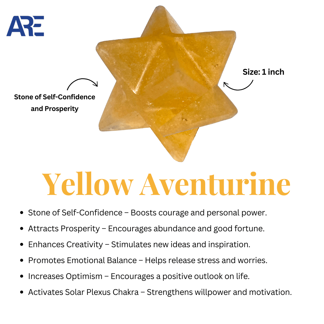 Yellow Aventurine Merkaba - AEORA ROCKS INDIA - Healing Crystals superstore