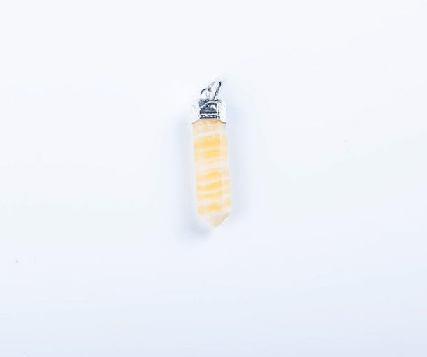 Yellow Calcite Single Point Pendant - AEORA ROCKS INDIA - Healing Crystals superstore
