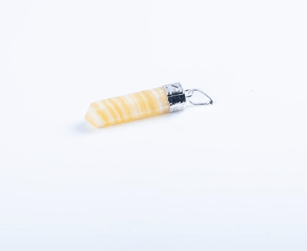 Yellow Calcite Single Point Pendant - AEORA ROCKS INDIA - Healing Crystals superstore