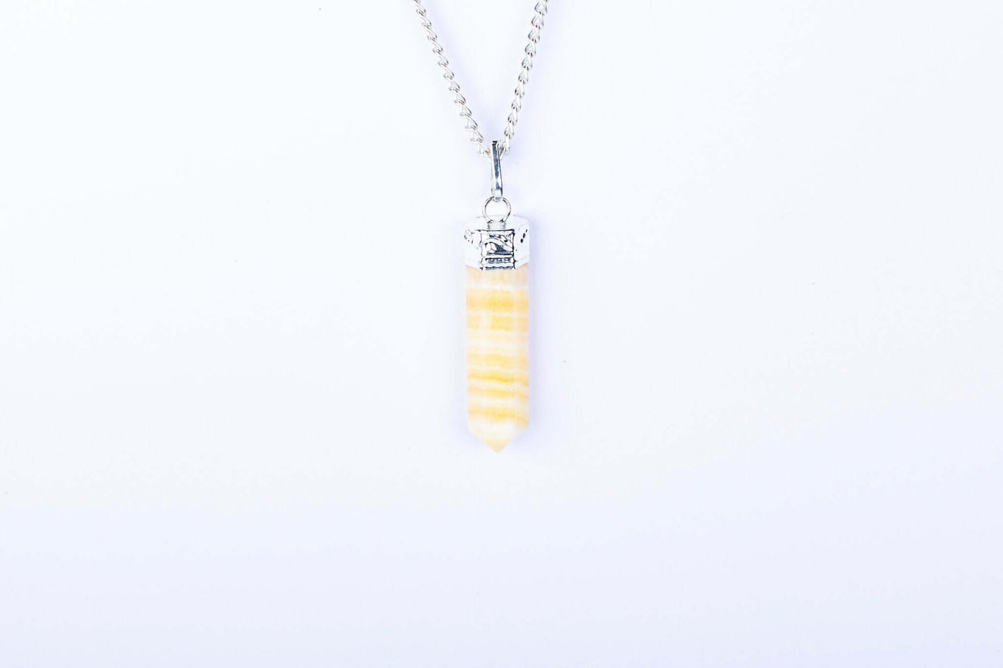 Yellow Calcite Single Point Pendant - AEORA ROCKS INDIA - Healing Crystals superstore