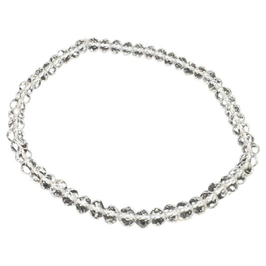 Faceted clear quartz bead bracelet in india