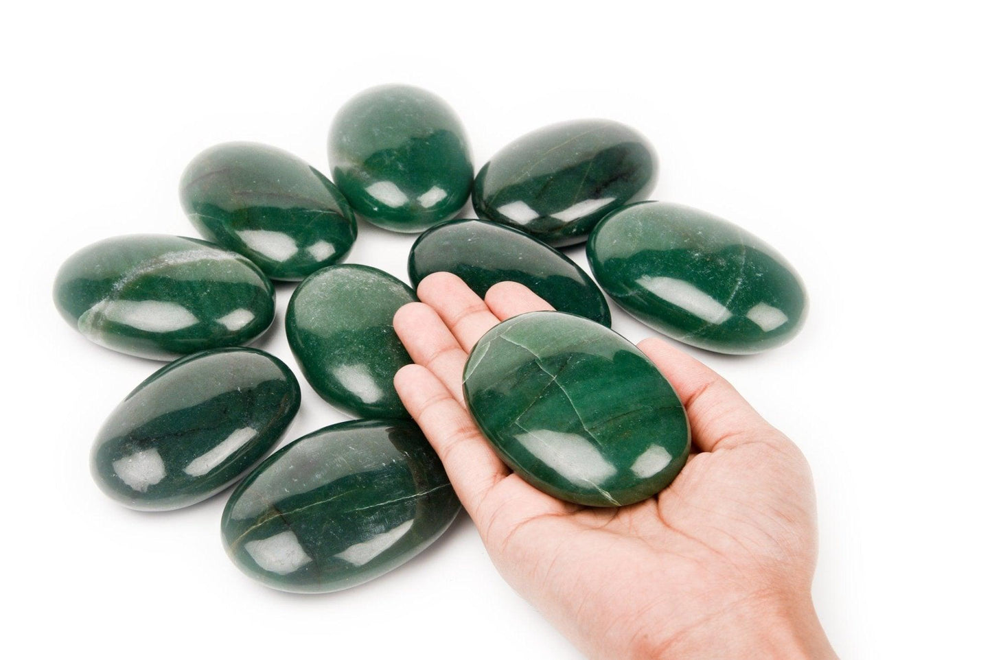 Dark Green Aventurine Palmstone - AEORA ROCKS INDIA - Healing Crystals superstore