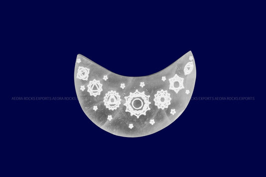 Natural Selenite Moon Design Charging Plate in India - Aeora Rocks - AEORA ROCKS INDIA - Healing Crystals superstore