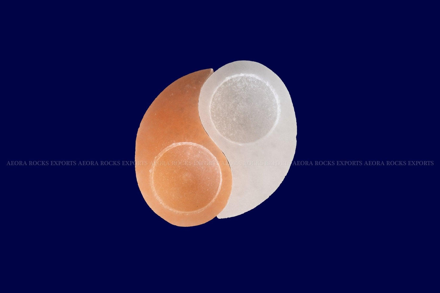 Selenite Ying Yang Candle Holder - AEORA ROCKS INDIA - Healing Crystals superstore