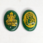 Green Aventurine Laxmi Ganesh Coin AEORA ROCKS INDIA -Healing Crystals superstore