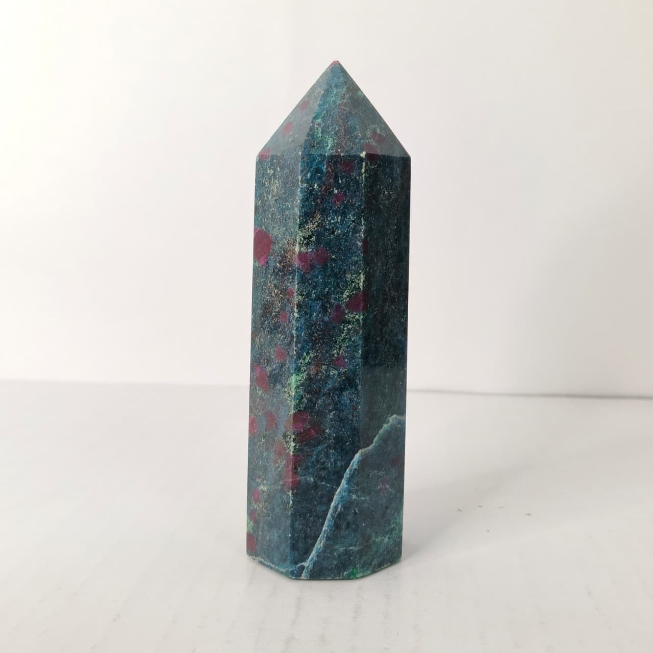 Natural Ruby Kyanite Point Tower – Passion, Protection & Chakra Alignment Crystal Obelisk