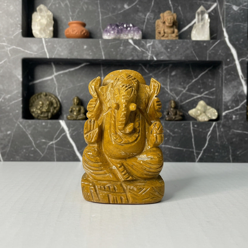 Yellow Jasper Ganesha - AEORA ROCKS INDIA -Healing Crystals superstore