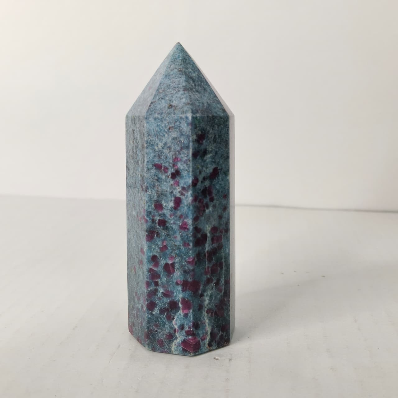 Natural Ruby Kyanite Point Tower – Passion, Protection & Chakra Alignment Crystal Obelisk
