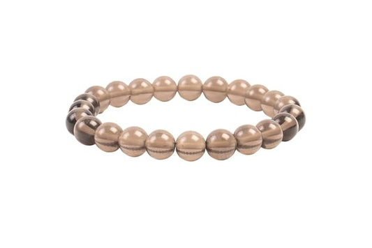 Smoky Quartz Bead Bracelet 8mm