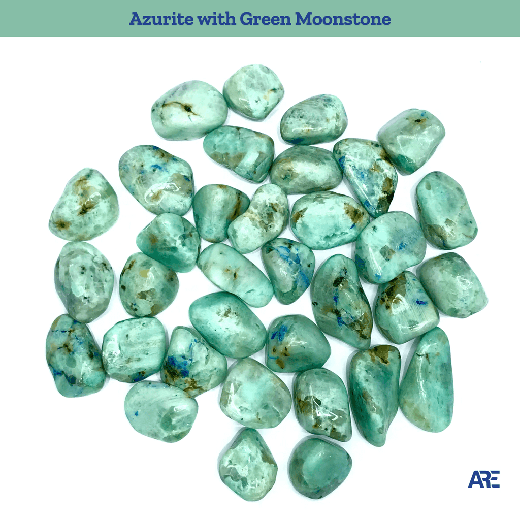 Azurite With Green Moonstone Tumbled Stone - AEORA ROCKS INDIA -Healing Crystals superstore