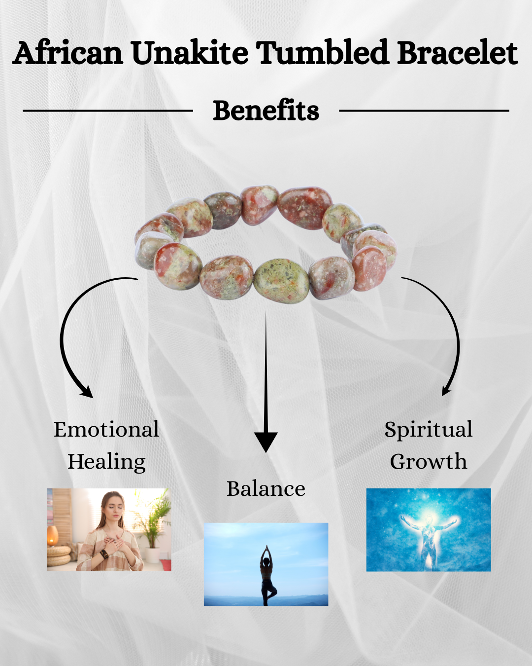 African Unakite Tumbled Bracelet in India - Aeora Rocks