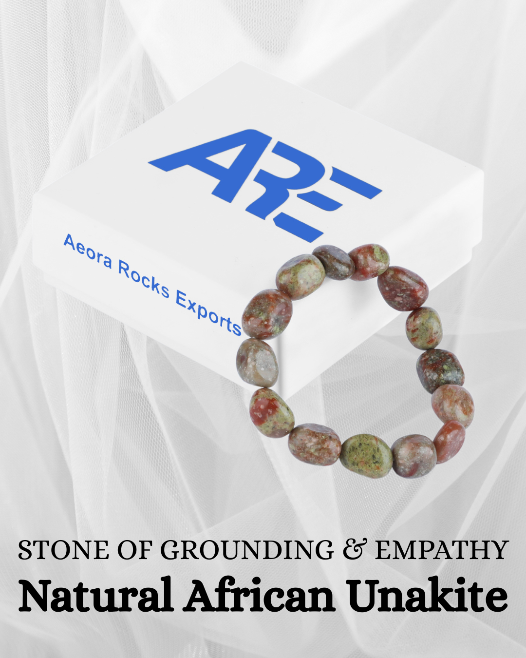 African Unakite Tumbled Bracelet in India - Aeora Rocks