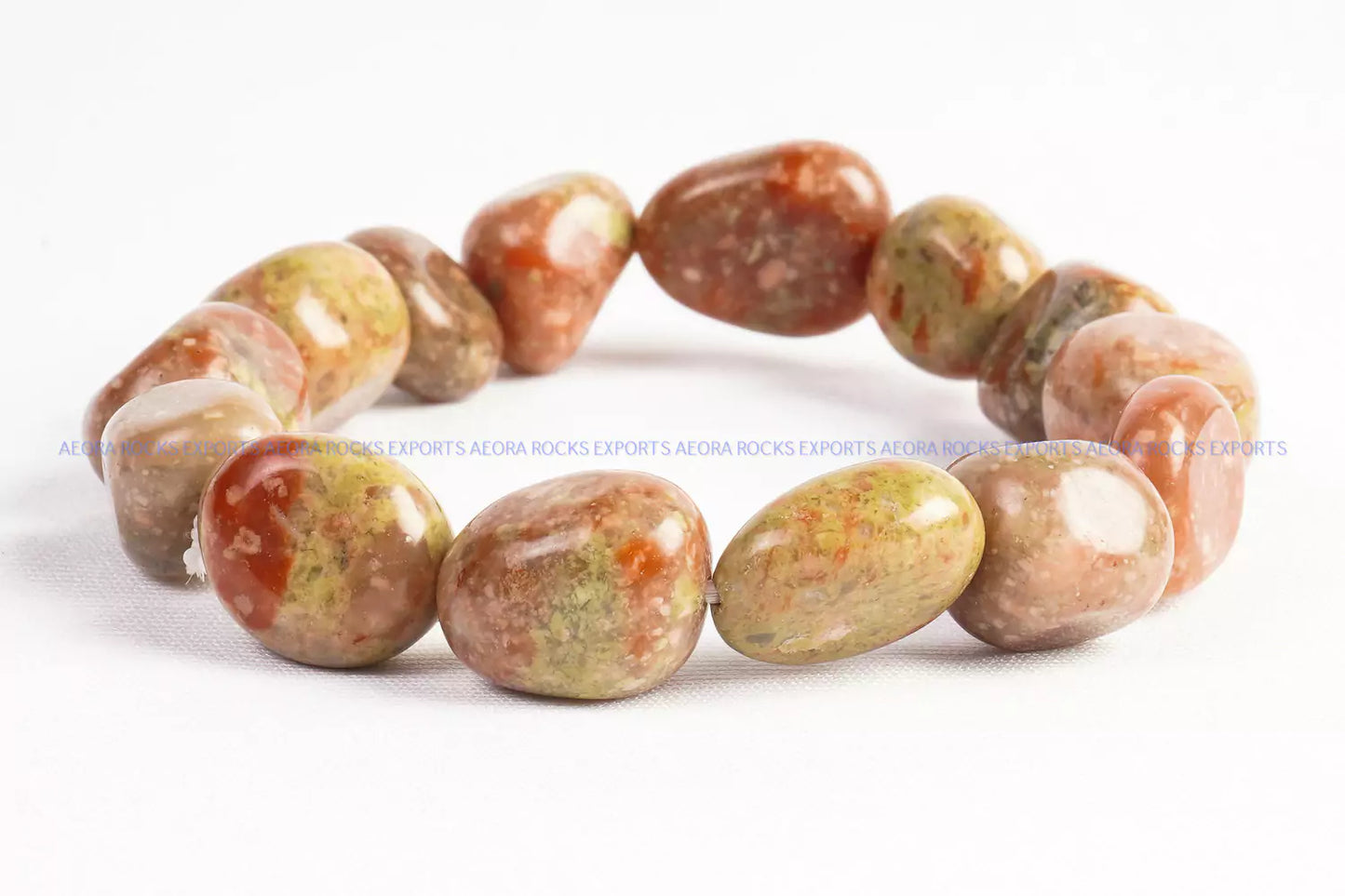 African Unakite Tumbled Bracelet