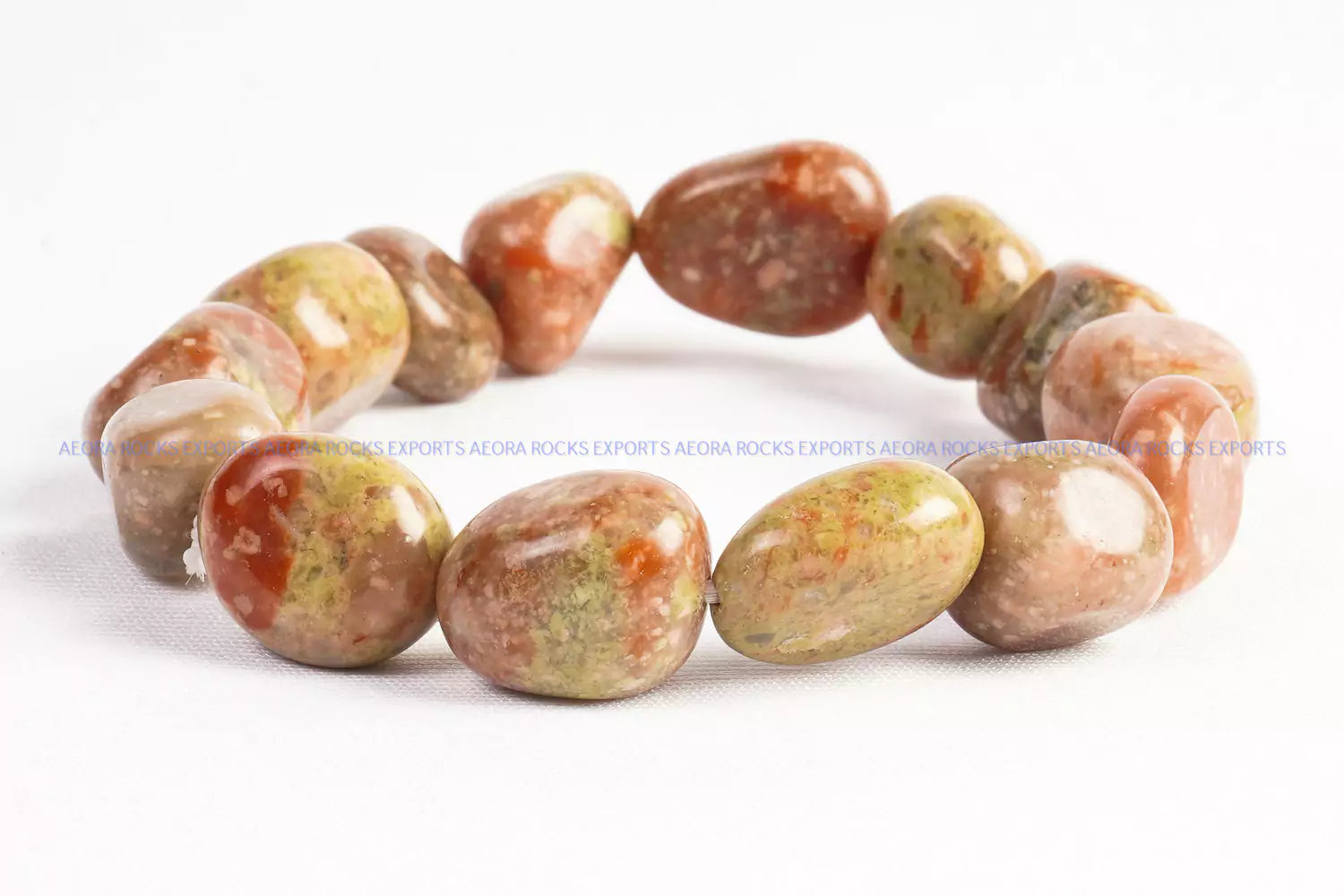 African Unakite Tumbled Bracelet