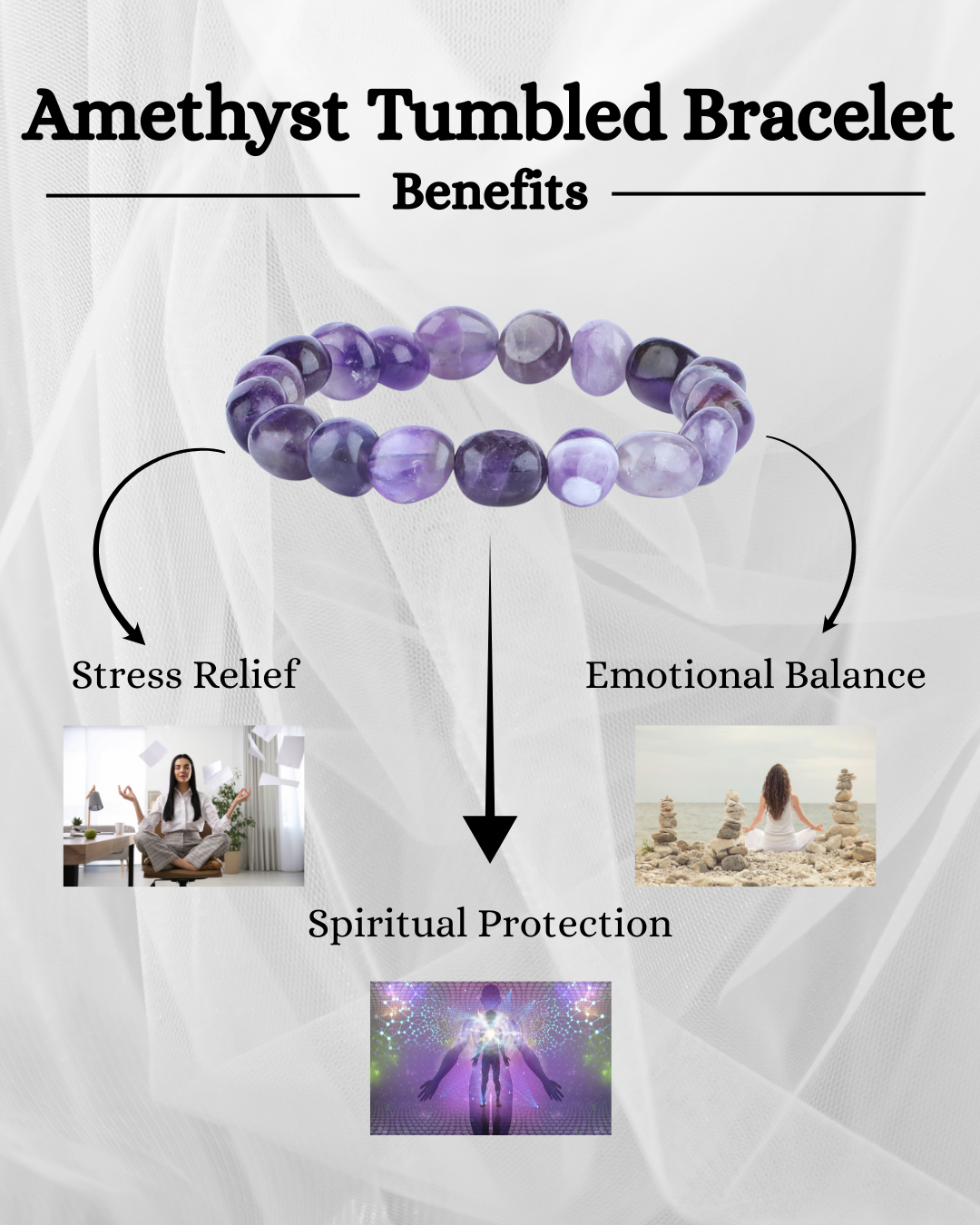 नीलम टंबल्ड ब्रेसलेट 