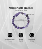 Amethyst Tumbled Bracelet - AEORA ROCKS INDIA -Healing Crystals superstore